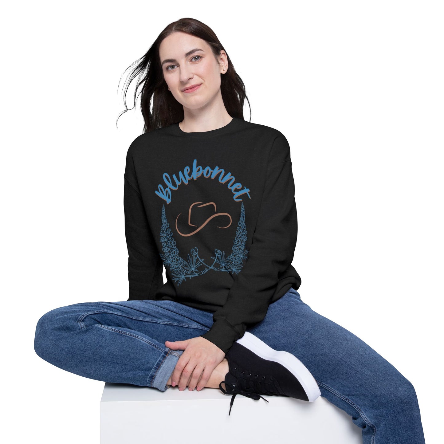 Bluebonnet Unisex Drop Shoulder Sweatshirt - Cozy Spring Style - DiRoMi