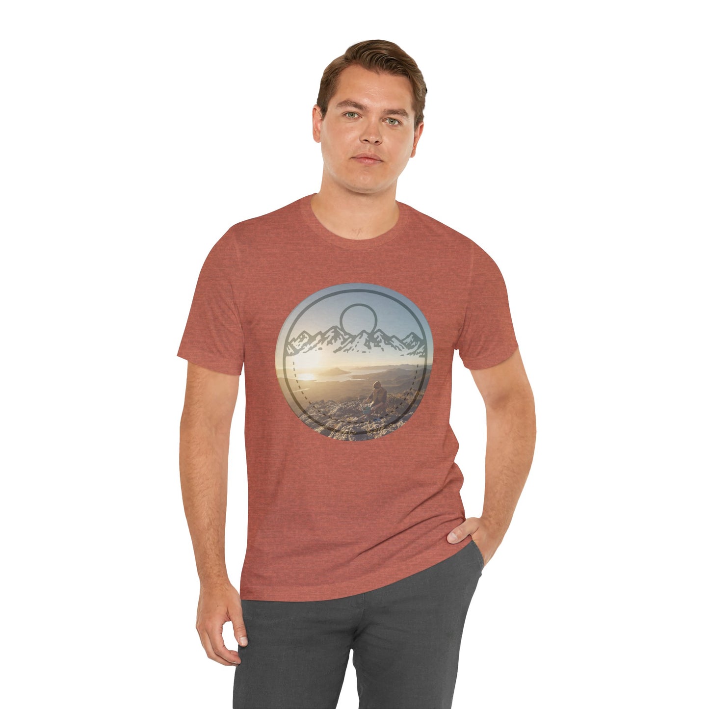 Adventure Awaits Mountain Graphic T-Shirt - Unisex Jersey Short Sleeve - DiRoMi