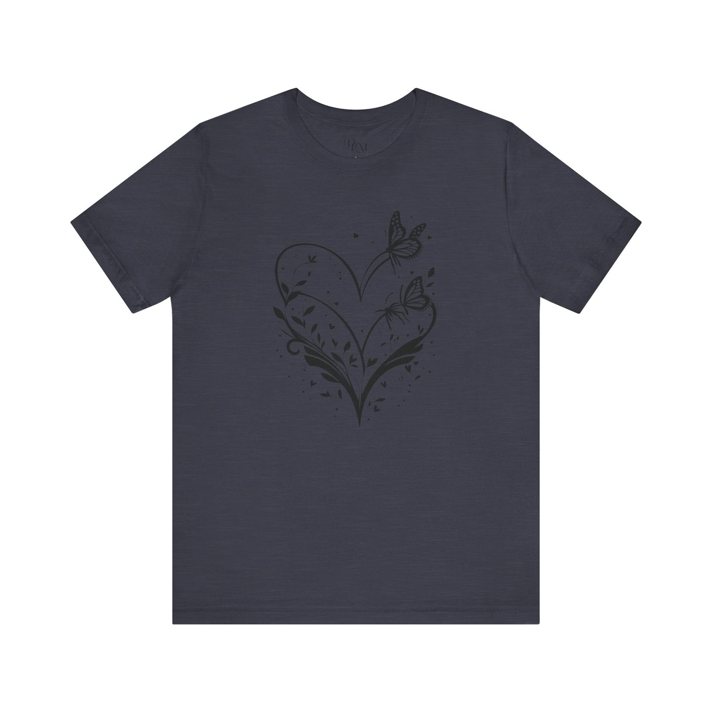 Butterfly Heart Unisex Tee, Nature-Inspired Shirt, Gift for Her, Casual Everyday Wear, Eco-Friendly Apparel, Perfect for Spring