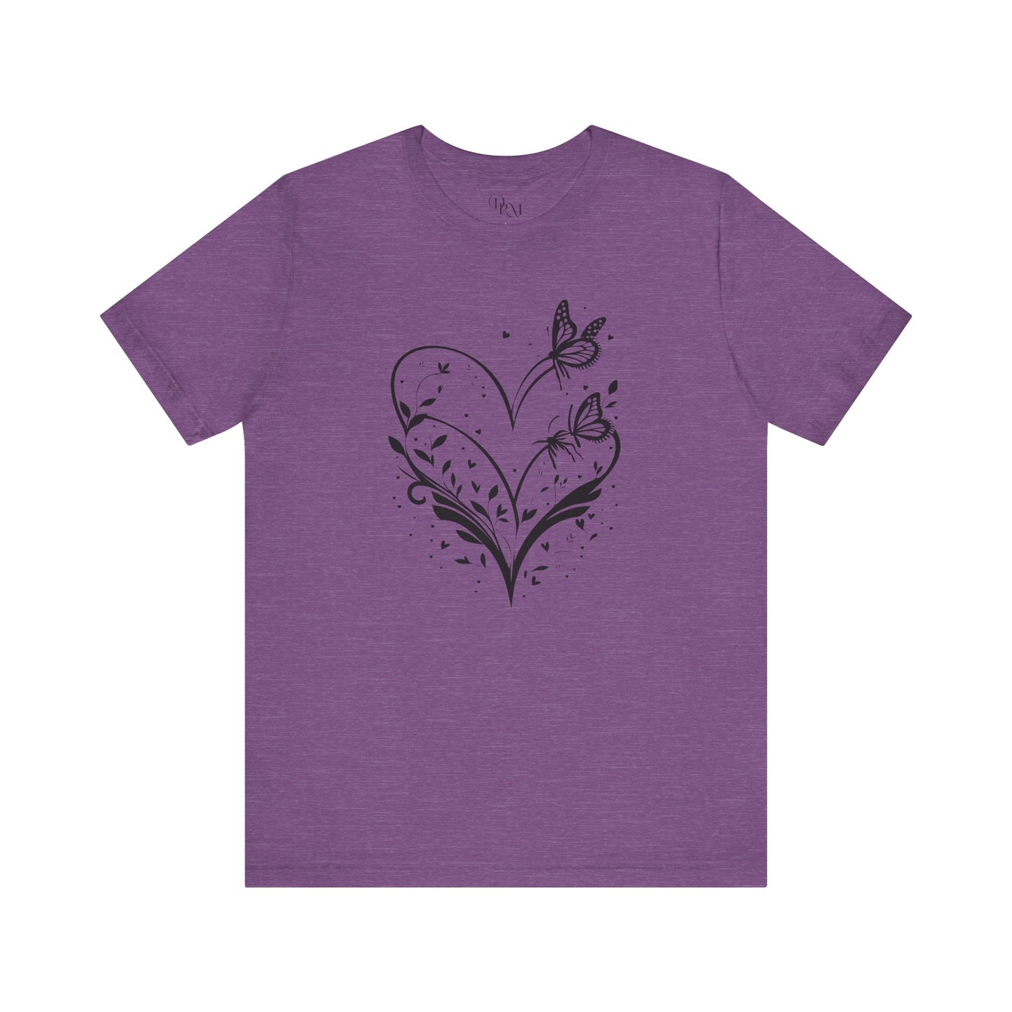 Butterfly Heart Unisex Tee, Nature-Inspired Shirt, Gift for Her, Casual Everyday Wear, Eco-Friendly Apparel, Perfect for Spring