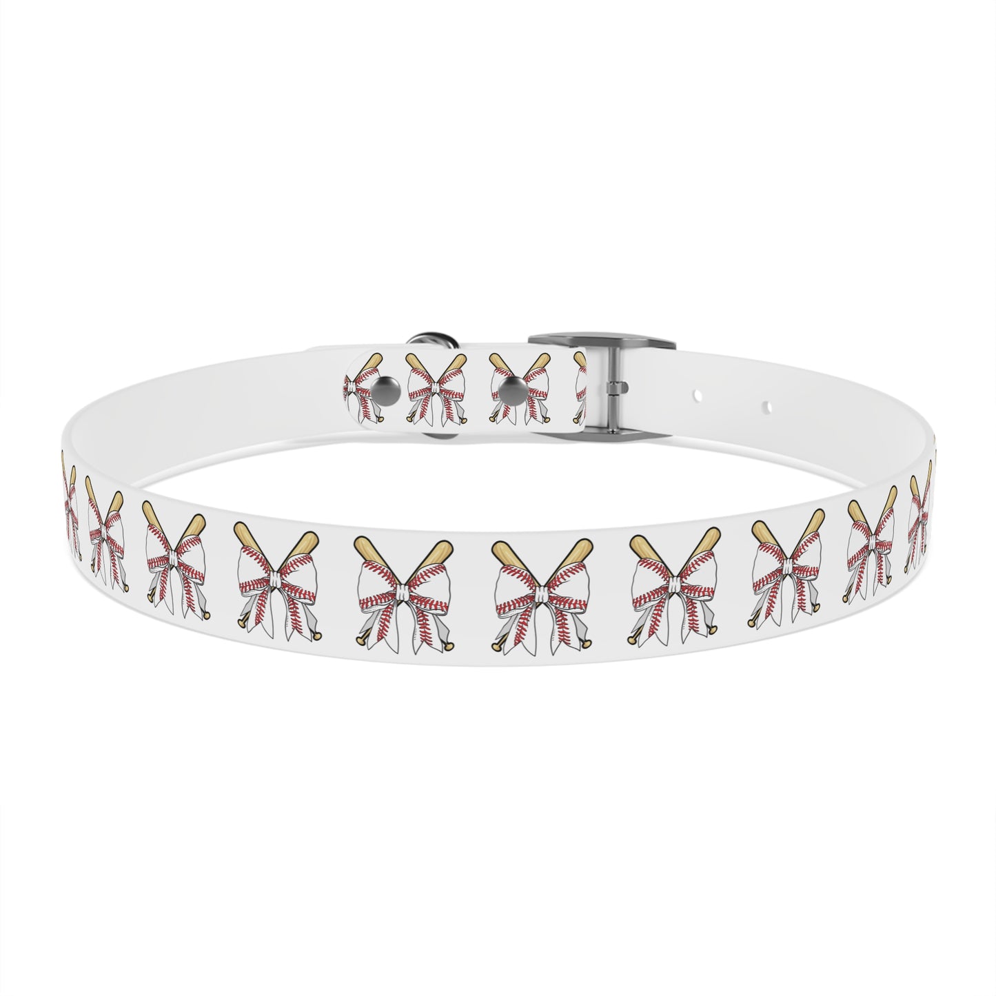 Baseball Bat Dog Collar with Bows - Perfect for Pet Lovers and Sports Fans