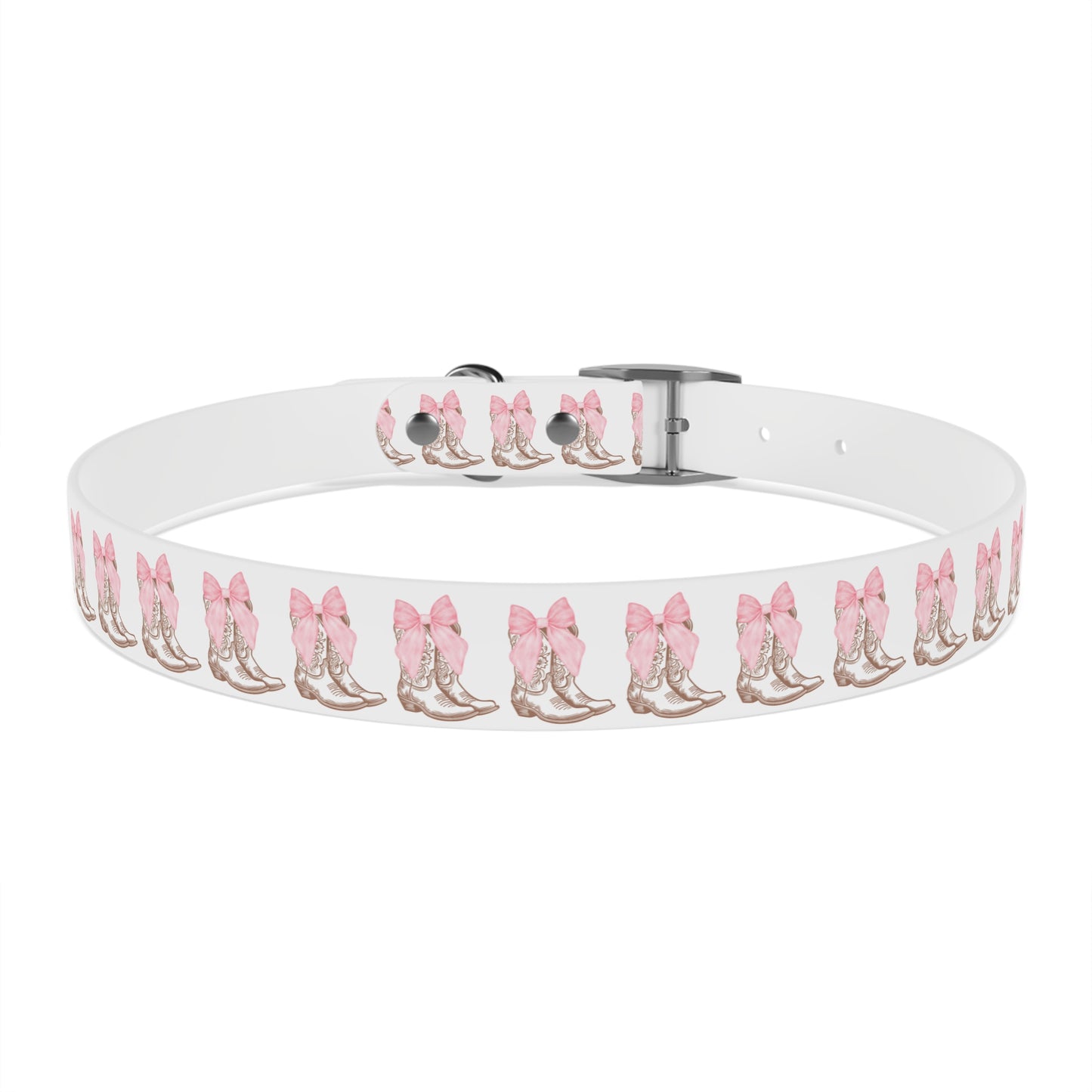 Chic Dog Collar with Pink Bow Design - Stylish Pet Accessory