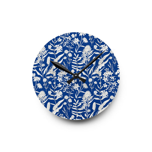 Botanical Flower Acrylic Wall Clock