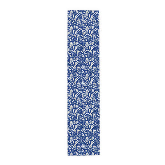 Blue Floral Table Runner