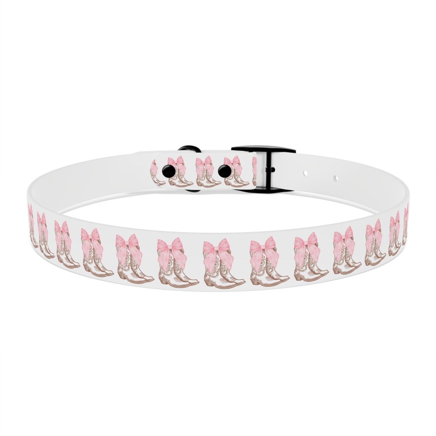 Chic Dog Collar with Pink Bow Design - Stylish Pet Accessory