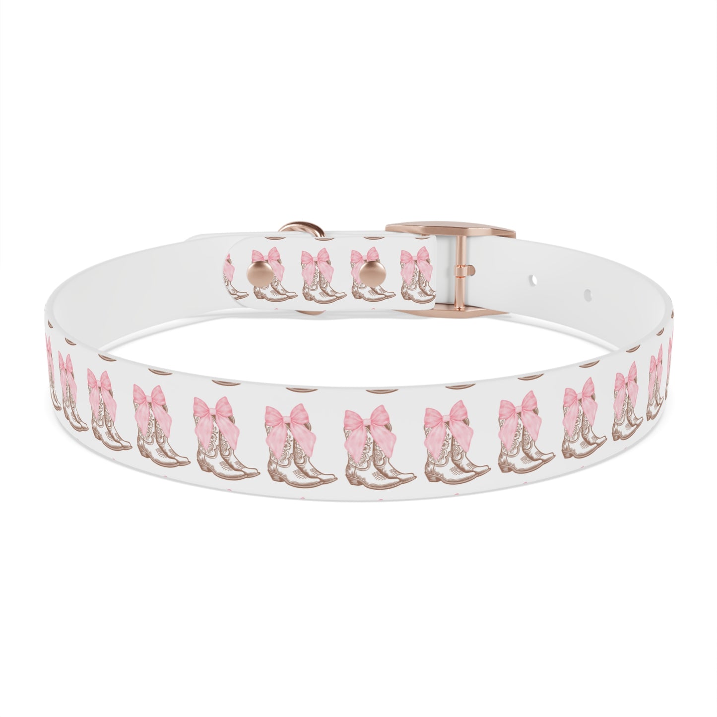 Chic Dog Collar with Pink Bow Design - Stylish Pet Accessory
