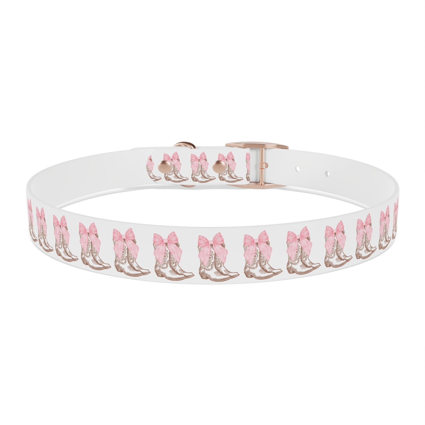 Chic Dog Collar with Pink Bow Design - Stylish Pet Accessory