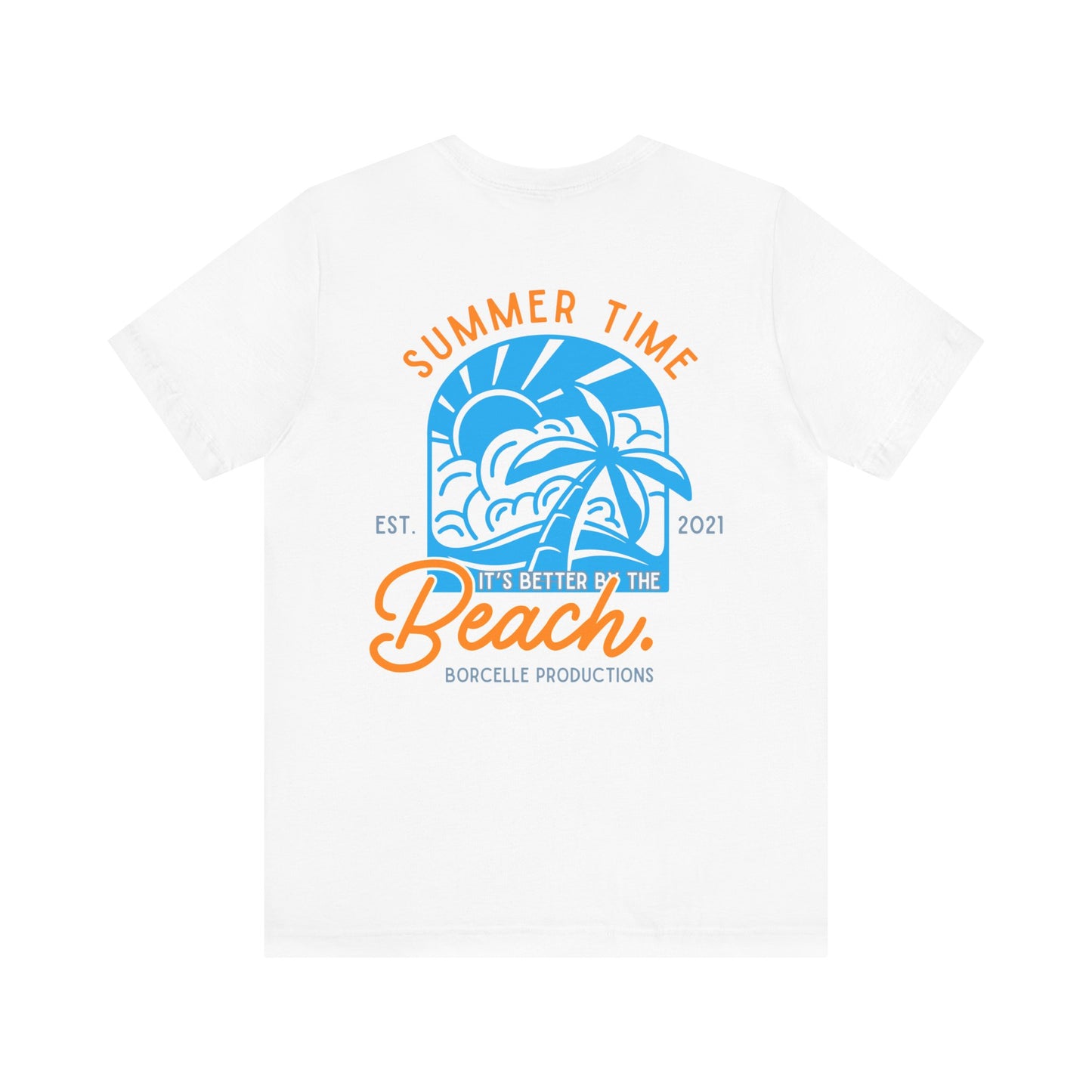 Beach Vibes Unisex Tee, Summer Vacation T-Shirt, Ocean Lover Shirt, Coastal Graphic Top, Beach Bum Apparel, back and front shirt