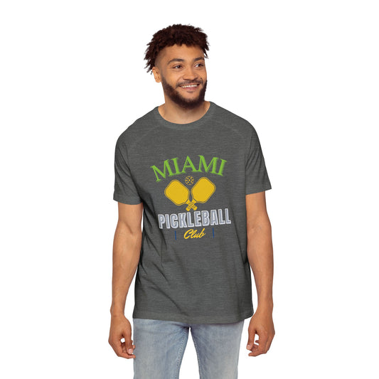 Miami Pickleball Club Men's Raglan T-Shirt - Casual, Sporty Tee for Pickleball Fans - DiRoMi