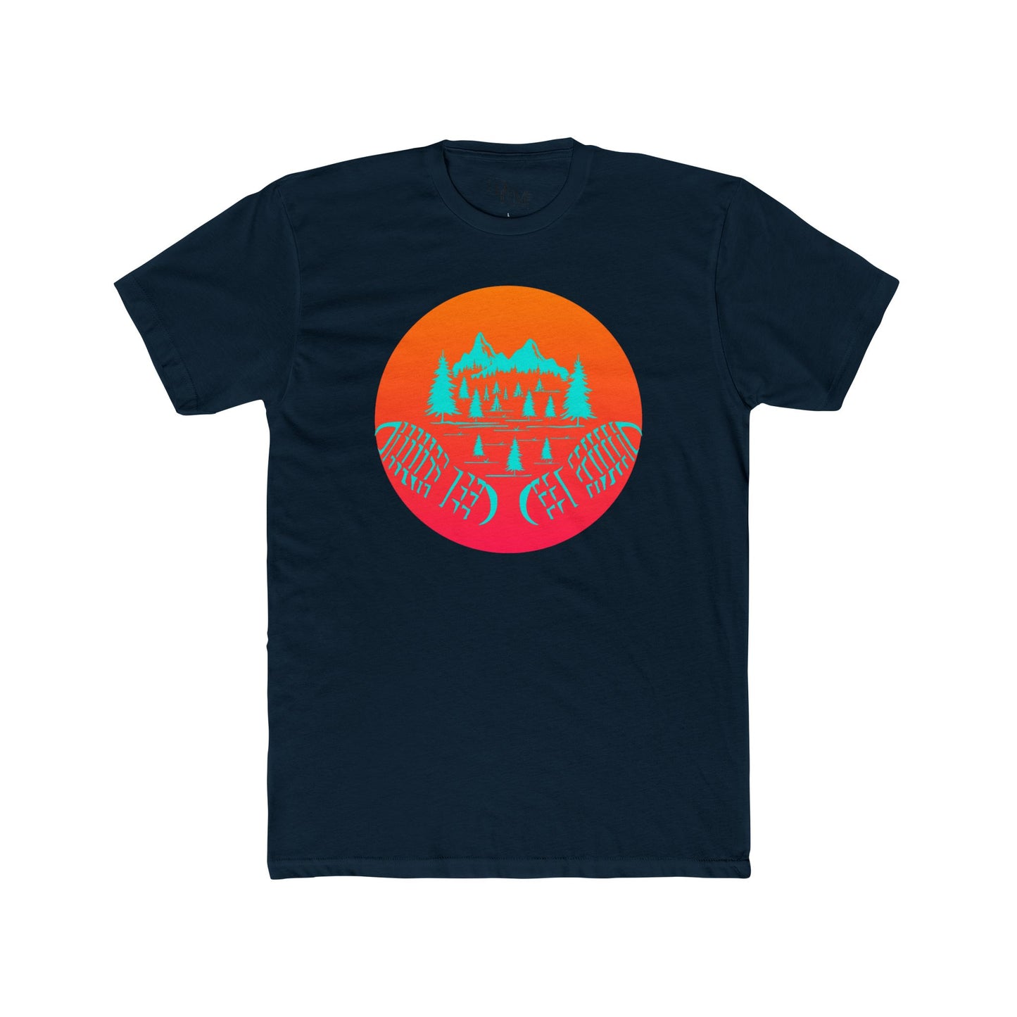 Outdoor Adventures Awaits Unisex Cotton Crew Tee - Retro Mountain Design - DiRoMi