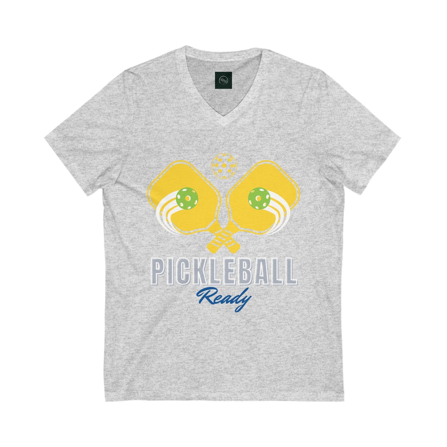 Pickleball Ready Unisex V-Neck Tee - Sporty Comfort for Pickleball Lovers - DiRoMi
