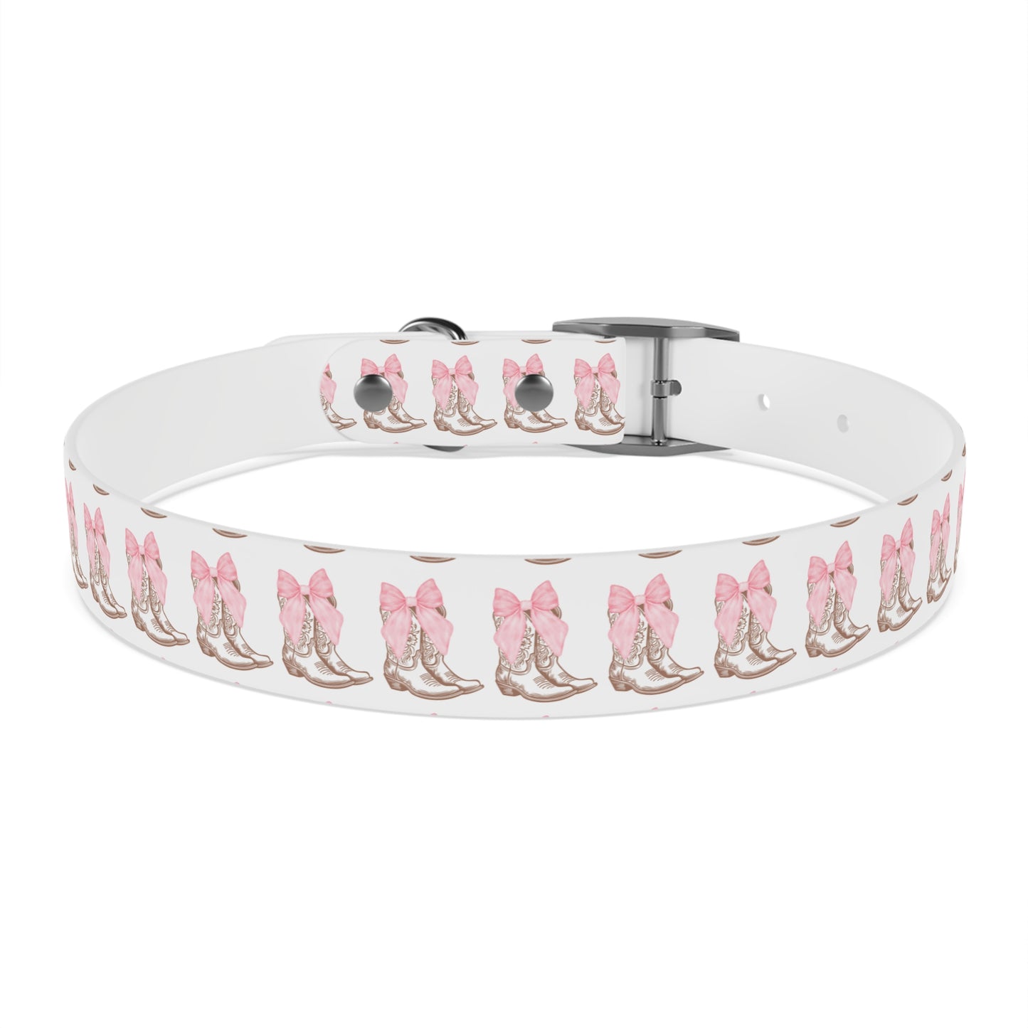 Chic Dog Collar with Pink Bow Design - Stylish Pet Accessory