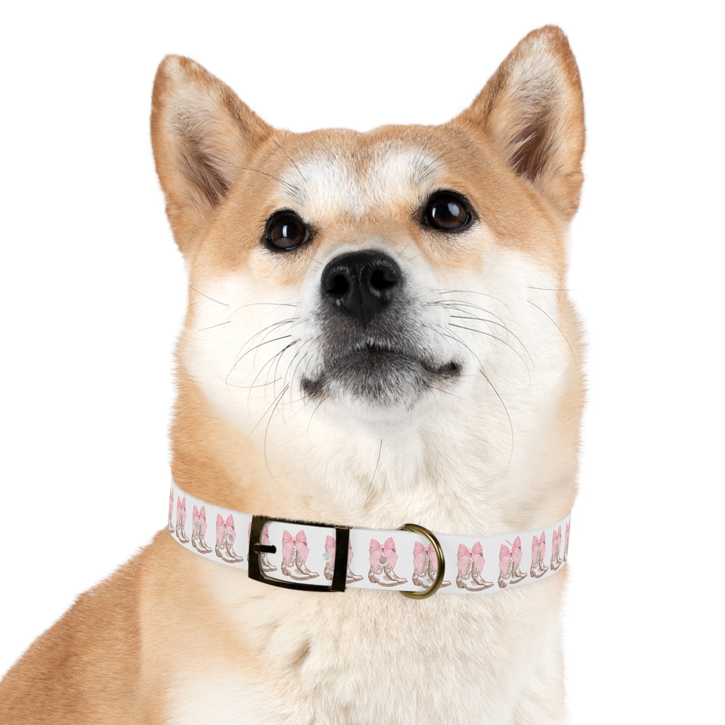 Chic Dog Collar with Pink Bow Design - Stylish Pet Accessory