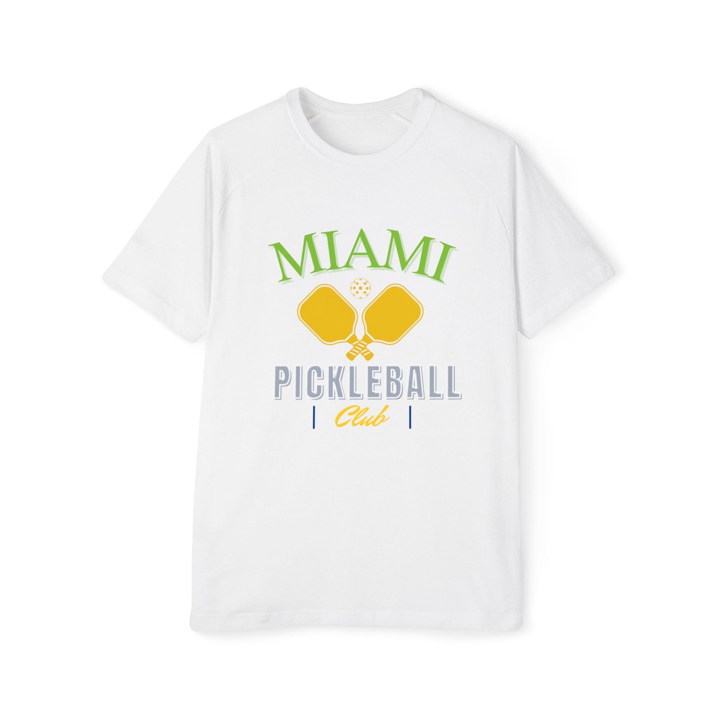 Miami Pickleball Club Men's Raglan T-Shirt - Casual, Sporty Tee for Pickleball Fans - DiRoMi