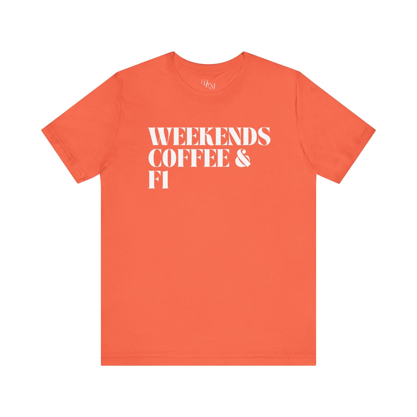 Formula 1 Weekend Vibes Coffee Tee - Unisex Short Sleeve Shirt, Casual Wear, Gift for Coffee Lovers, Fun Tee for Relaxation, formula 1 fans