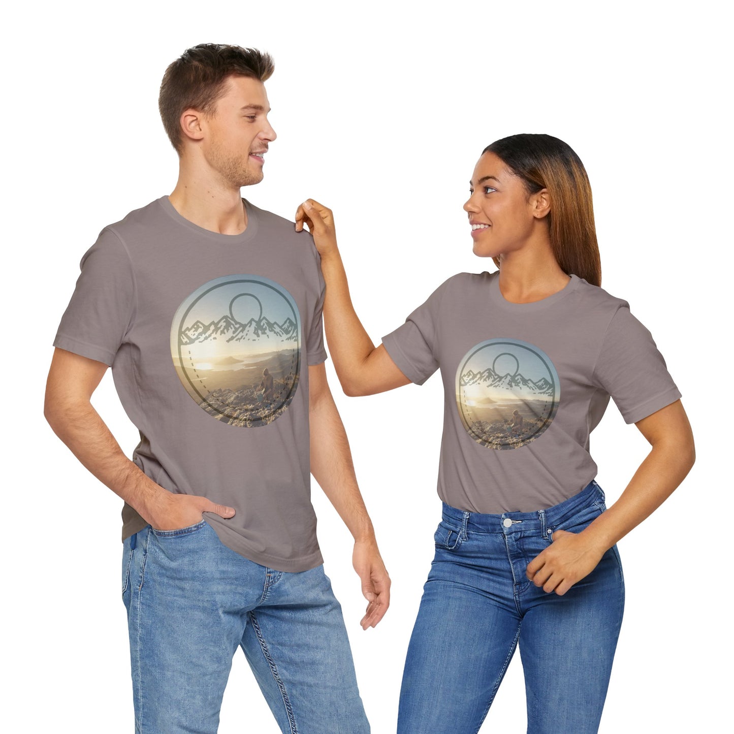 Adventure Awaits Mountain Graphic T-Shirt - Unisex Jersey Short Sleeve - DiRoMi