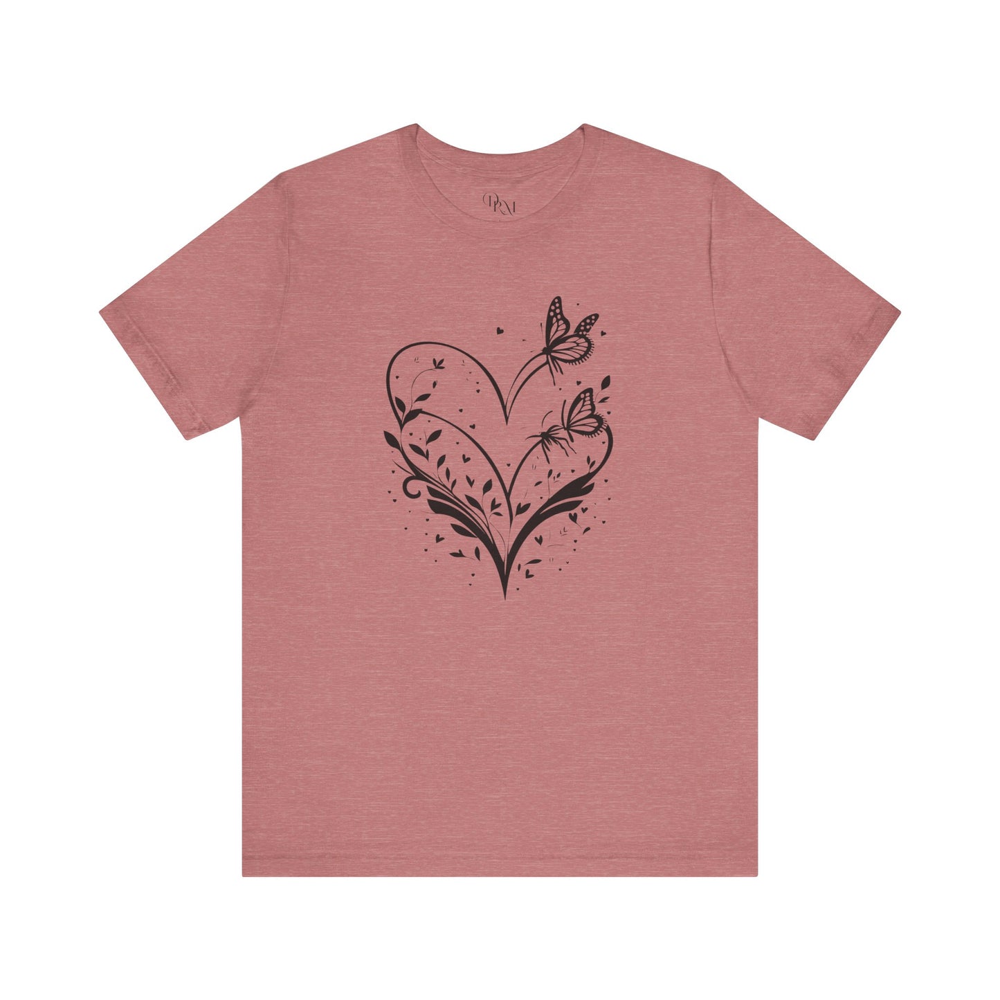 Butterfly Heart Unisex Tee, Nature-Inspired Shirt, Gift for Her, Casual Everyday Wear, Eco-Friendly Apparel, Perfect for Spring