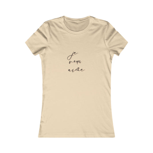 Chic Women's Tee - 'Je Vous Aime' Inspirational Top - DiRoMi