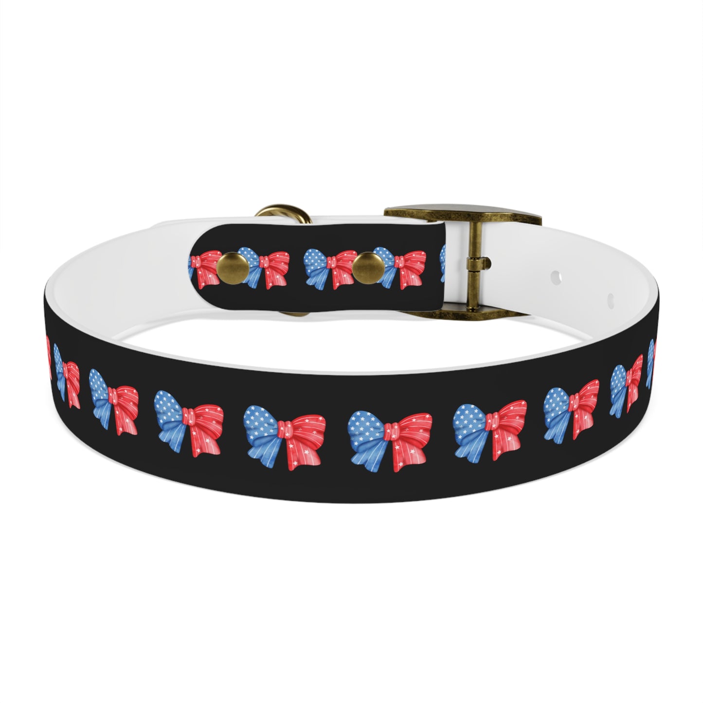 Patriotic Dog Collar with Red and Blue Bows - Perfect for Celebrations!