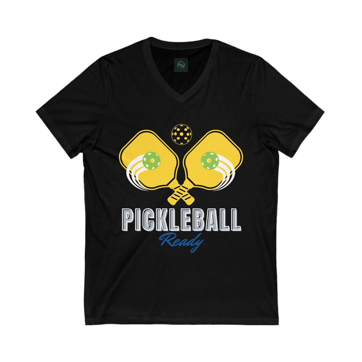 Pickleball Ready Unisex V-Neck Tee - Sporty Comfort for Pickleball Lovers - DiRoMi