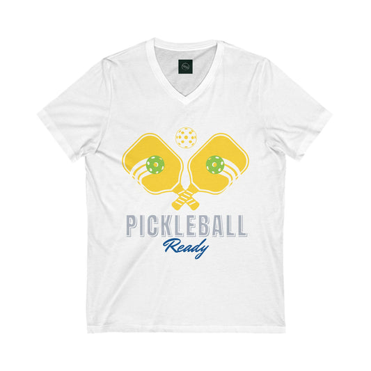 Pickleball Ready Unisex V-Neck Tee - Sporty Comfort for Pickleball Lovers - DiRoMi
