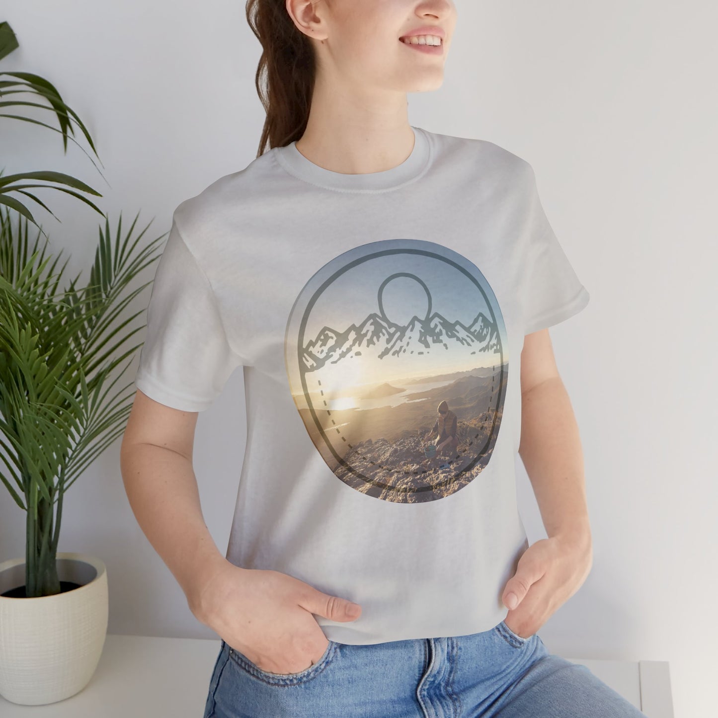 Adventure Awaits Mountain Graphic T-Shirt - Unisex Jersey Short Sleeve - DiRoMi