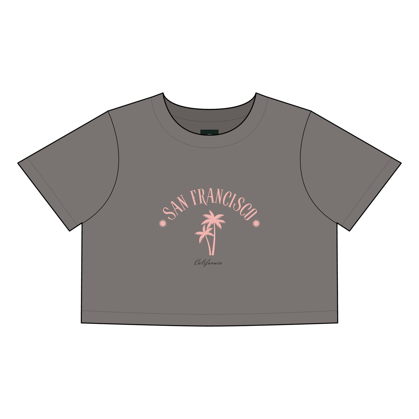 San Francisco Women's Faded Crop Tee - California Vibes - DiRoMi