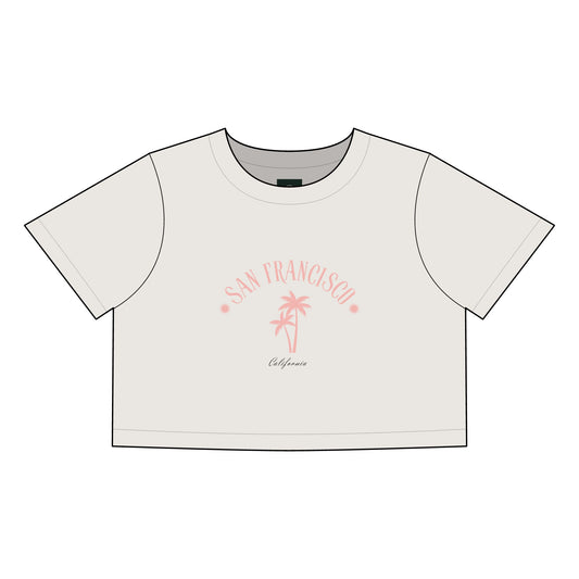 San Francisco Women's Faded Crop Tee - California Vibes - DiRoMi
