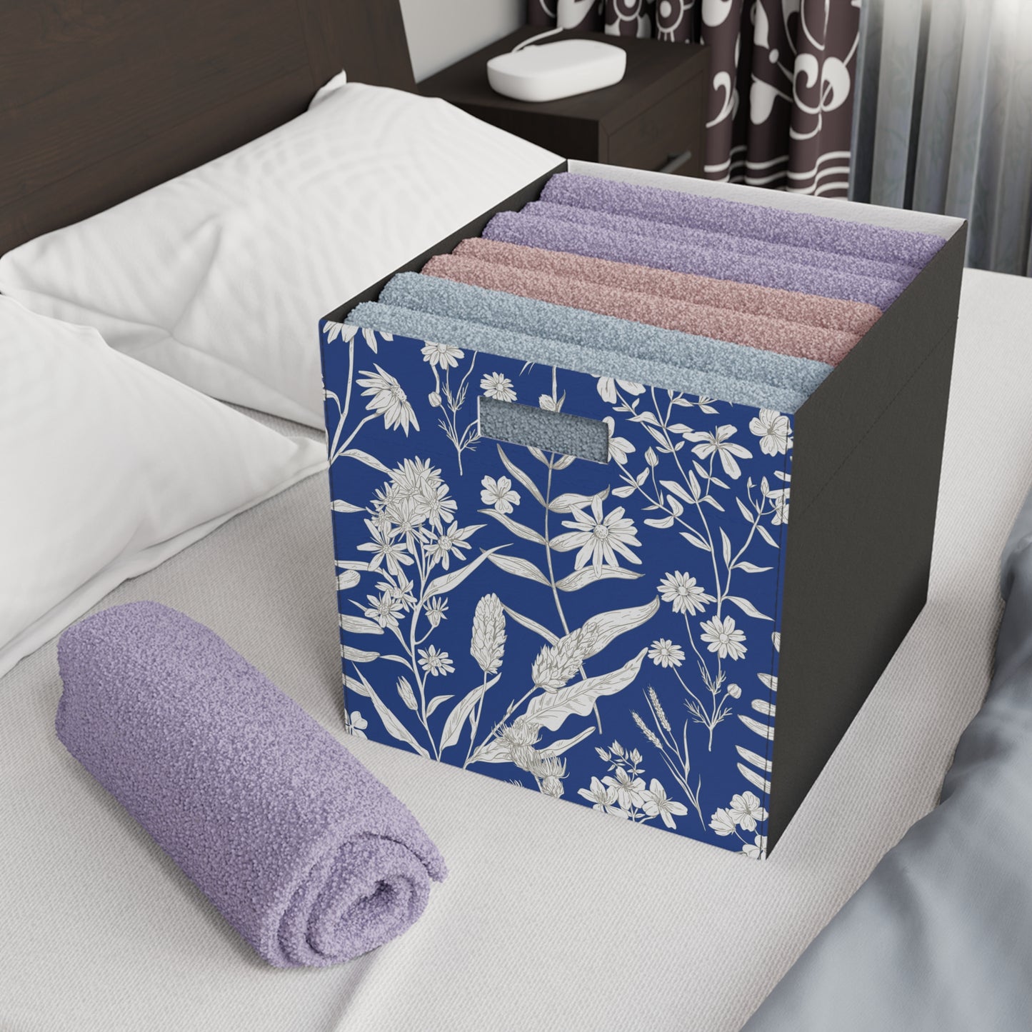 Chic Floral Felt Storage Box
