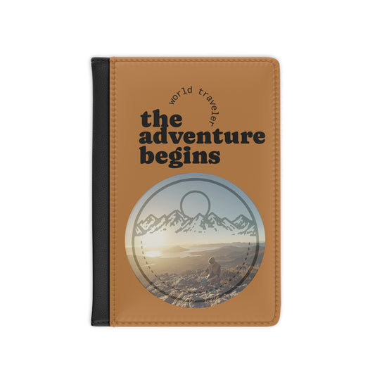 Adventure Begins Passport Cover - Travel Accessory for World Travelers, Perfect Gift for Wanderlust Enthusiasts - DiRoMi