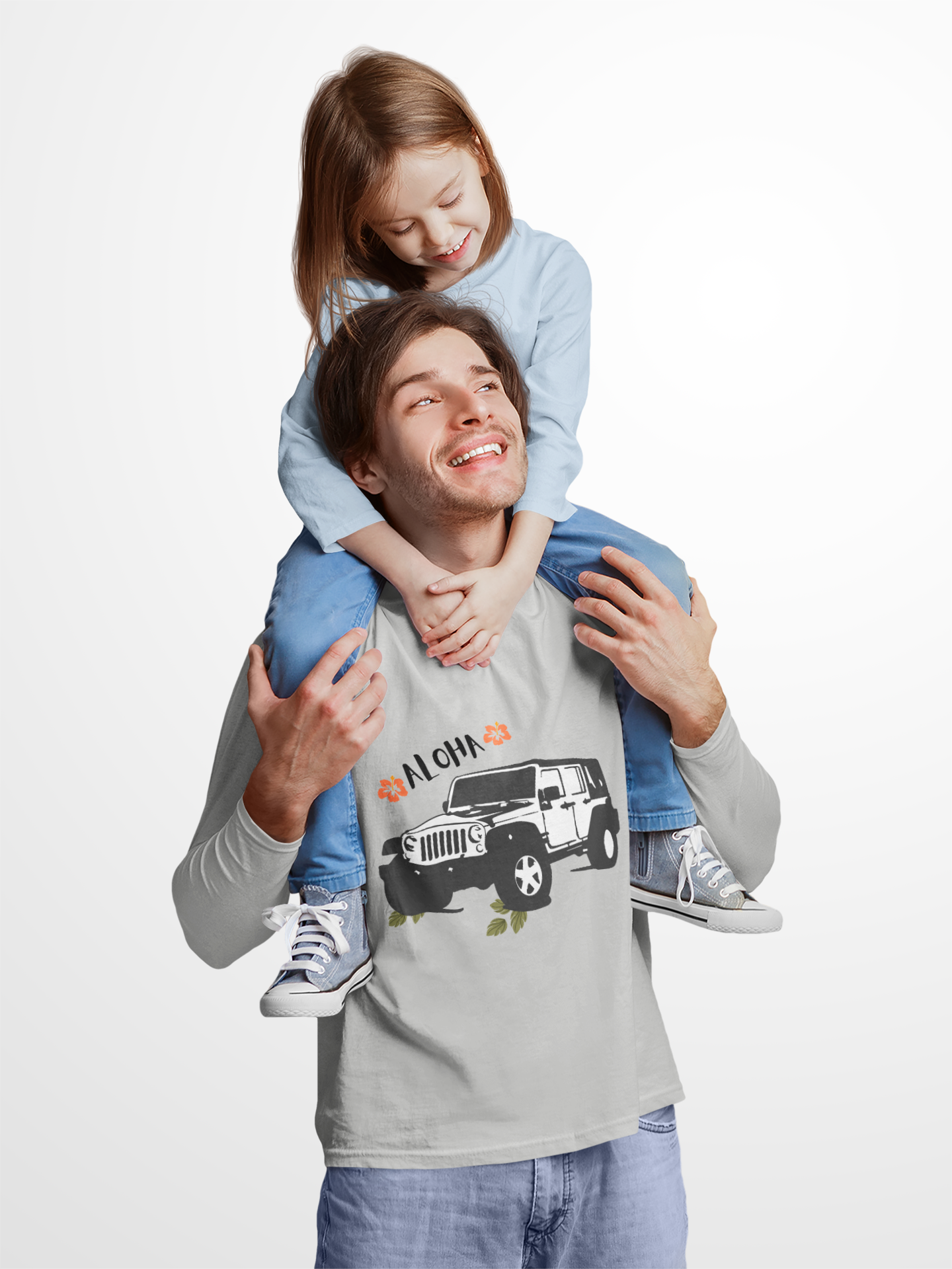 Aloha Jeep Long Sleeve Tee, Casual Shirt for Jeep Lovers, Beachwear, Gift for Adventurers, Summer Vibe Apparel, Graphic t shirt, Jeep - DiRoMi