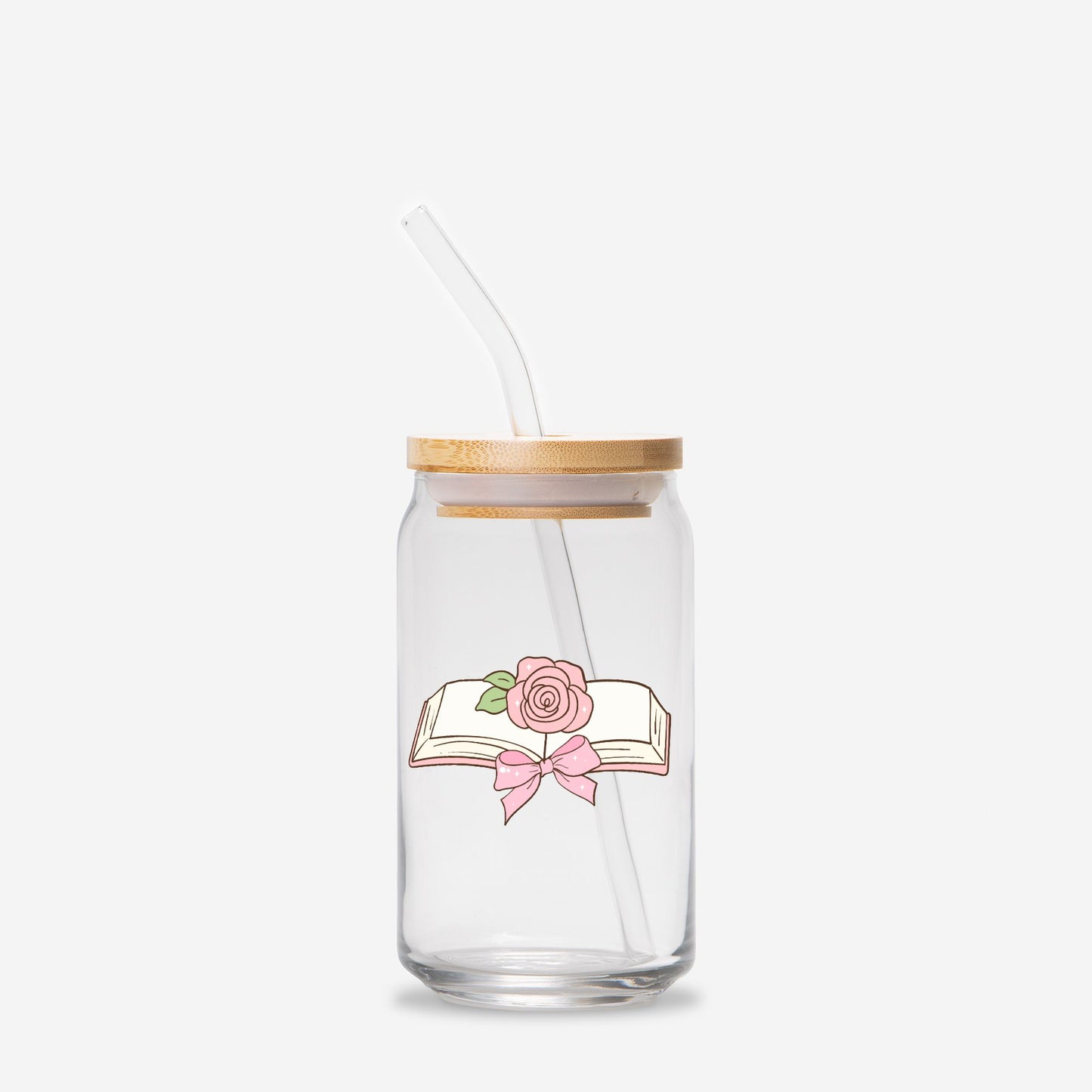 Bookish Glass Tumbler, Iced coffee tumbler, Iced coffee Glass, Glass Can 16oz - DiRoMi