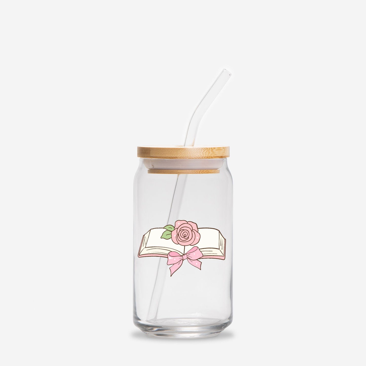 Bookish Glass Tumbler, Iced coffee tumbler, Iced coffee Glass, Glass Can 16oz - DiRoMi