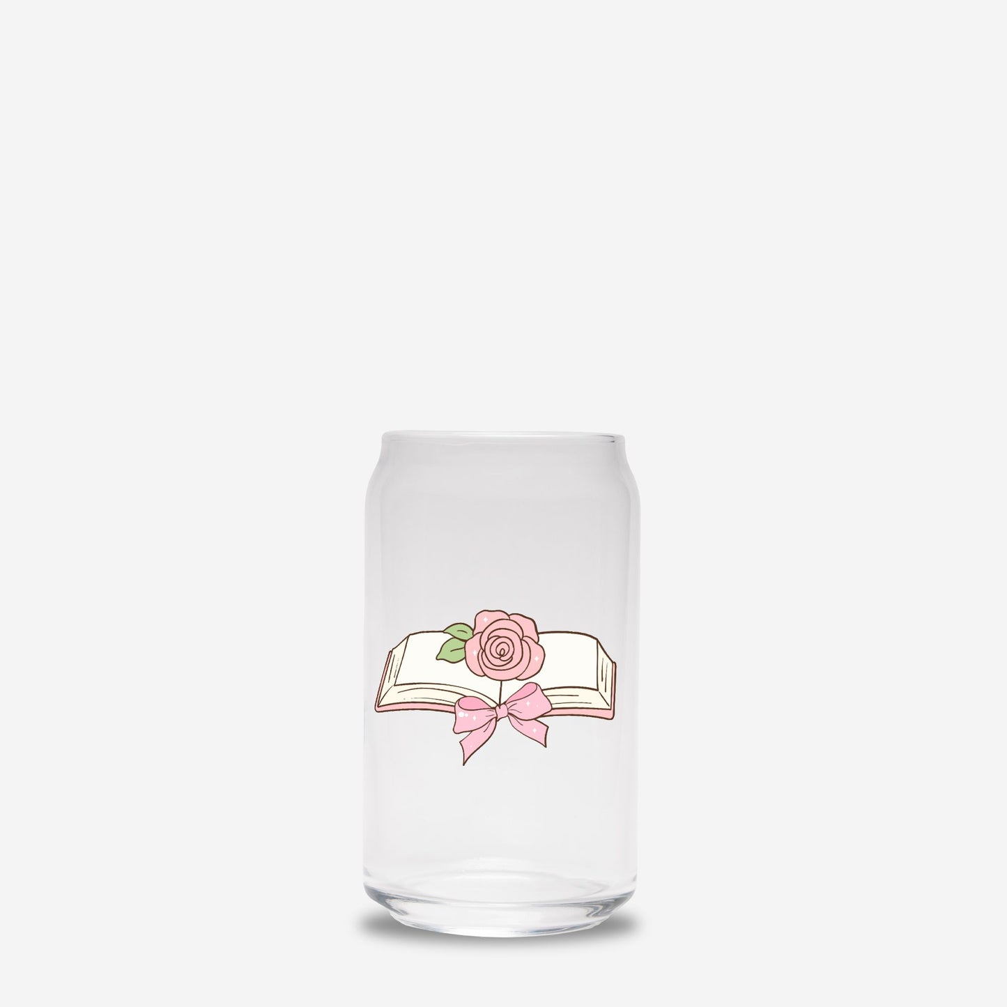 Bookish Glass Tumbler, Iced coffee tumbler, Iced coffee Glass, Glass Can 16oz - DiRoMi