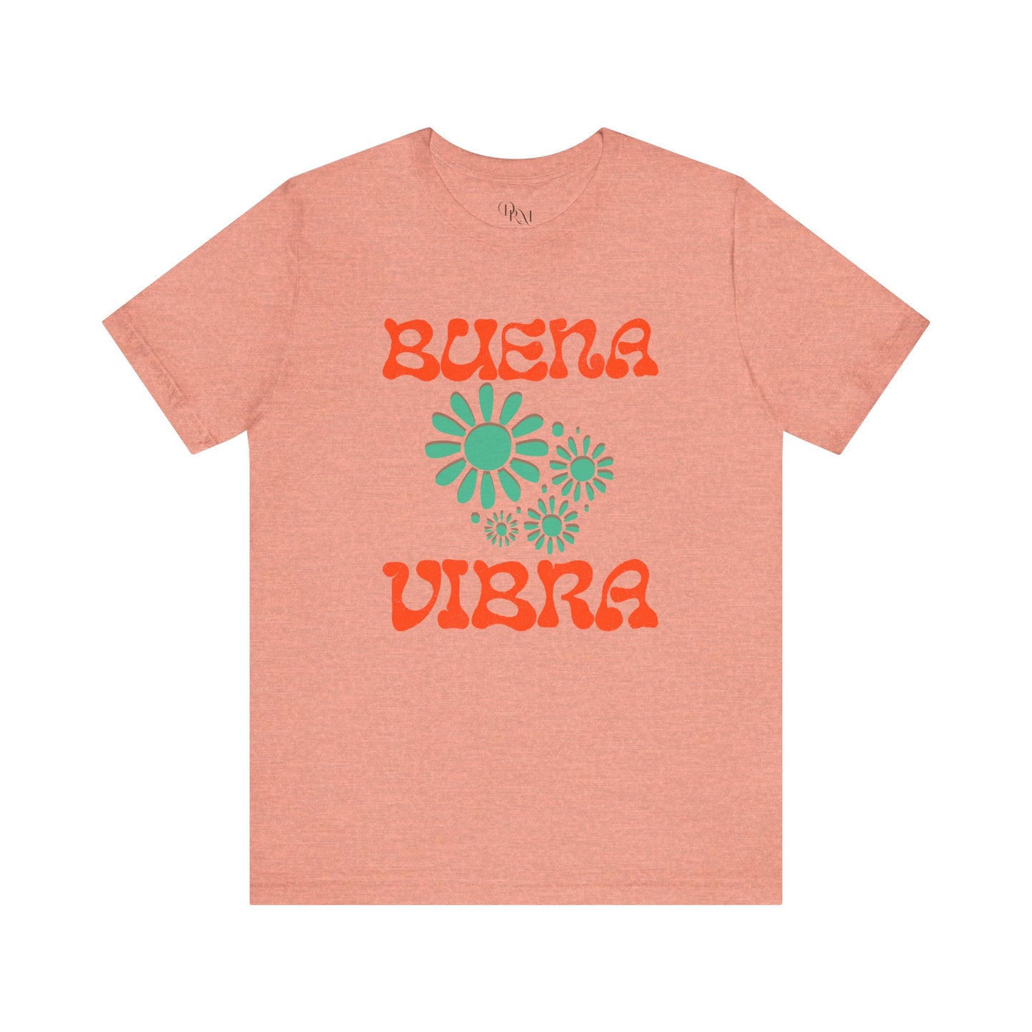 Buena Vibra Floral T-Shirt, Positive Vibes Tee, Retro Graphic Shirt, Unisex Summer Top, Gift for Friends, summer shirts - DiRoMi