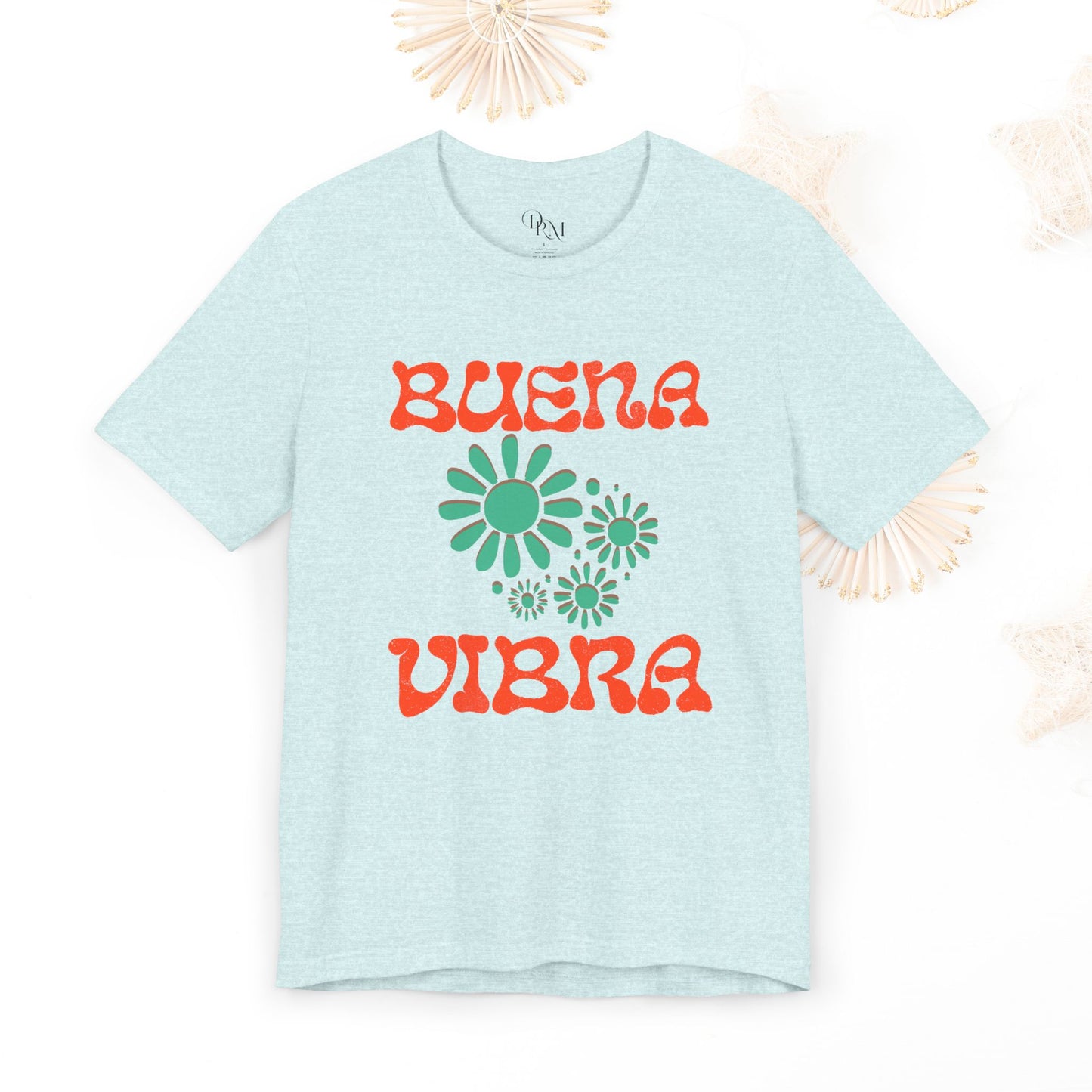 Buena Vibra Floral T-Shirt, Positive Vibes Tee, Retro Graphic Shirt, Unisex Summer Top, Gift for Friends, summer shirts - DiRoMi