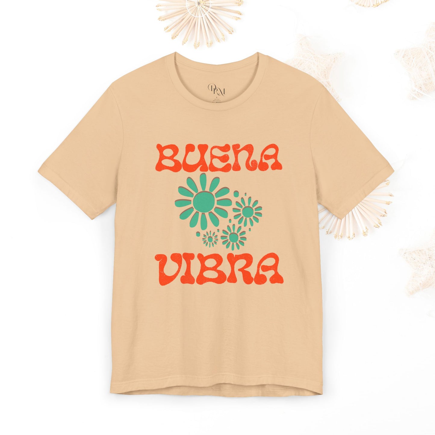 Buena Vibra Floral T-Shirt, Positive Vibes Tee, Retro Graphic Shirt, Unisex Summer Top, Gift for Friends, summer shirts - DiRoMi