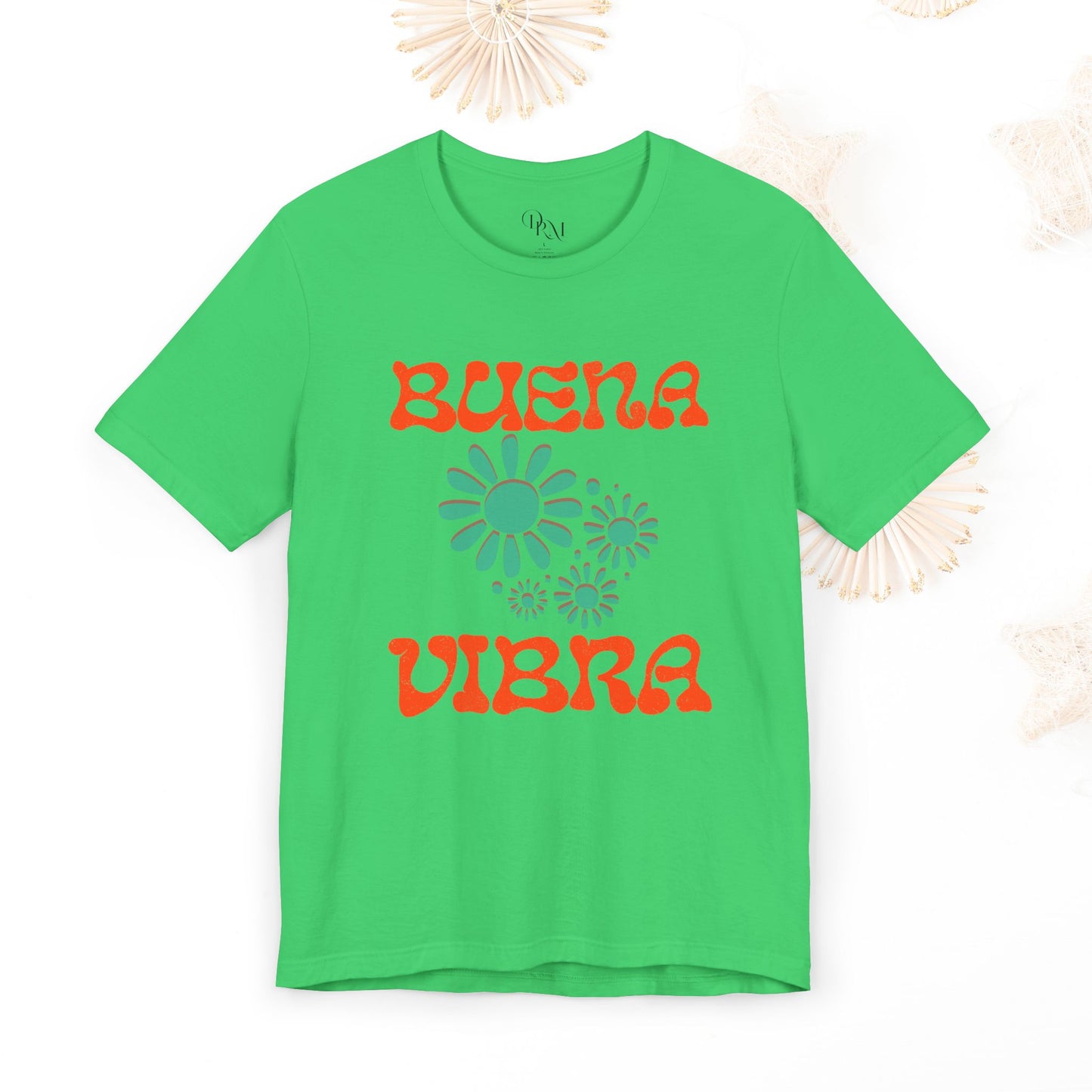 Buena Vibra Floral T-Shirt, Positive Vibes Tee, Retro Graphic Shirt, Unisex Summer Top, Gift for Friends, summer shirts - DiRoMi