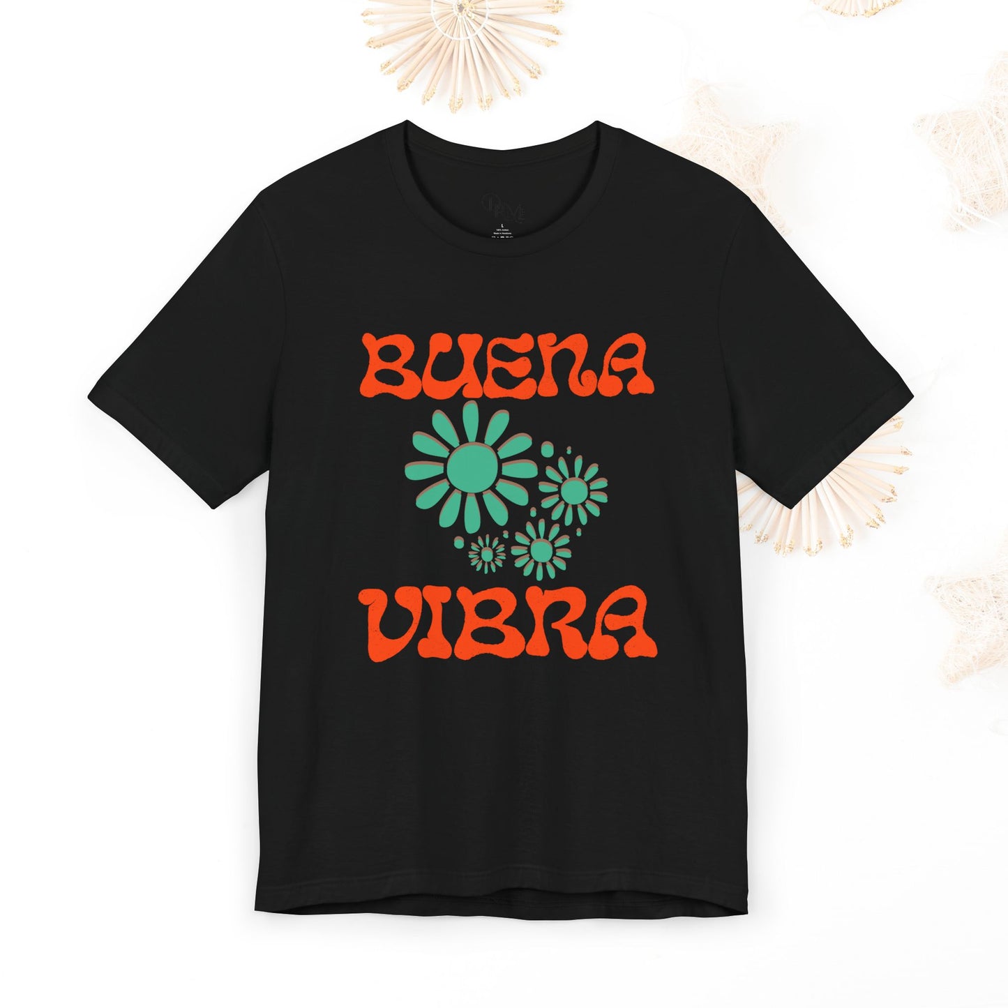 Buena Vibra Floral T-Shirt, Positive Vibes Tee, Retro Graphic Shirt, Unisex Summer Top, Gift for Friends, summer shirts - DiRoMi