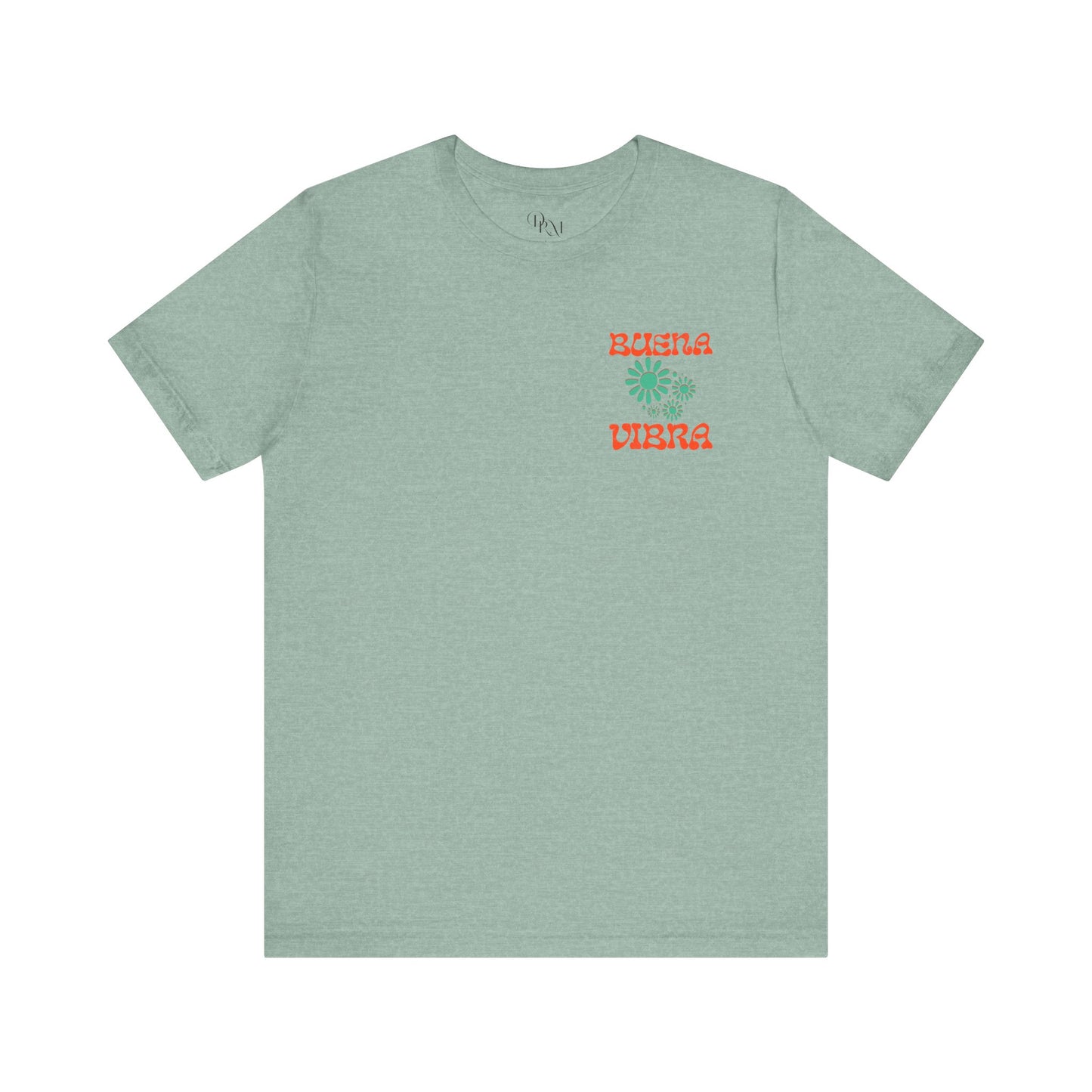 Buena Vibra Tee -Good vibes Summer Unisex Jersey Short Sleeve Shirt for Positive Energy, Beach Day, Summer Vibes, Gift, Casual Wear - DiRoMi