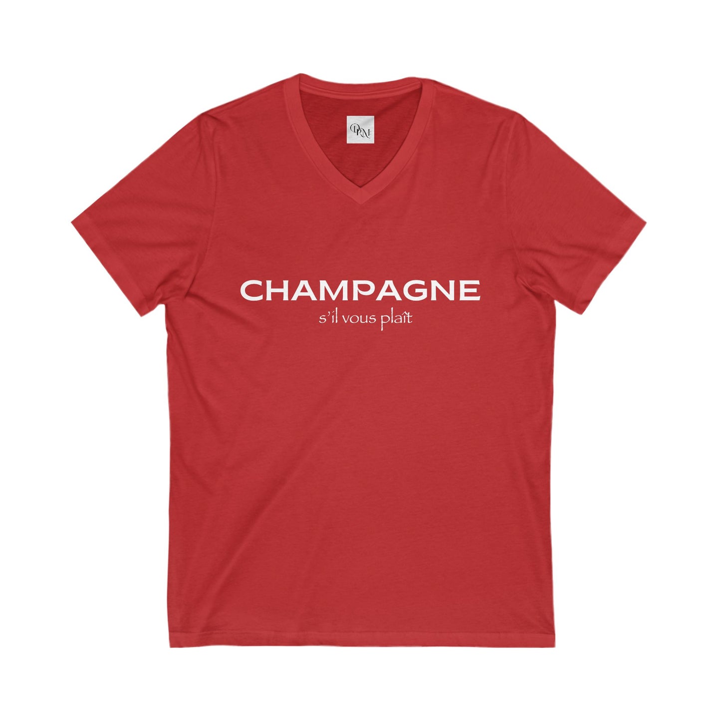 Champagne V-Neck Tee – Unisex Stylish Shirt for Celebrations - DiRoMi