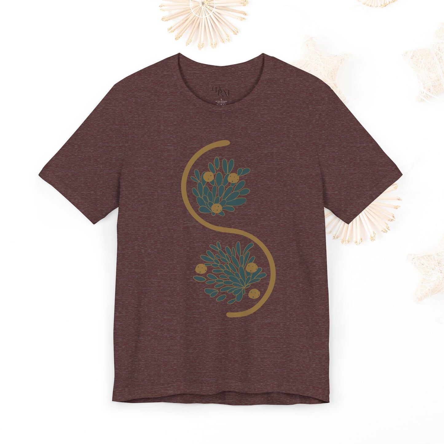 Chic Botanical Essence Tee, Unisex Short Sleeve Shirt, Nature Lover Gift, Casual Everyday Wear, Trendy shirts, galactic metallic, women tee - DiRoMi
