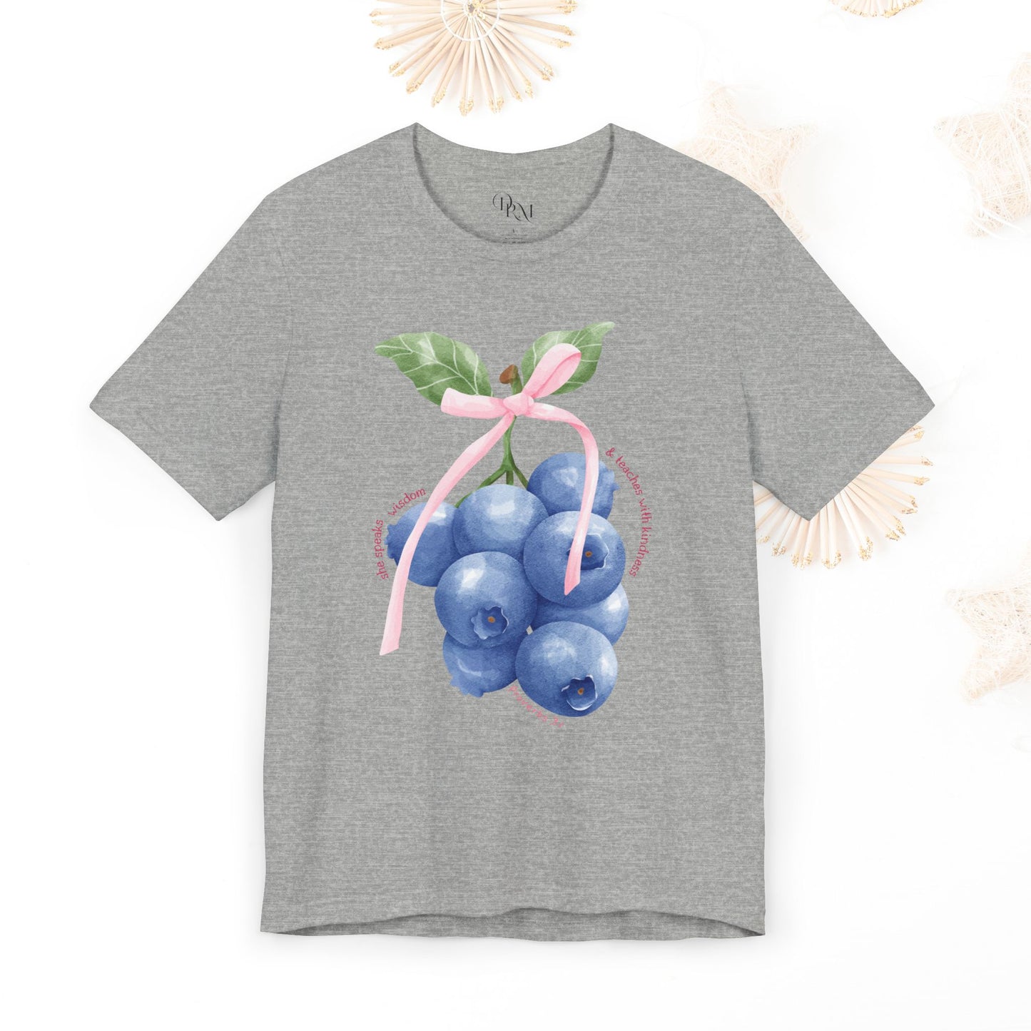 Coquette Blueberry Bliss T-Shirt, Cute Tee, Faith shirt, Christian T-Shirt, Summer Vibes Shirt, Gift for Christians, Casual Everyday Style - DiRoMi