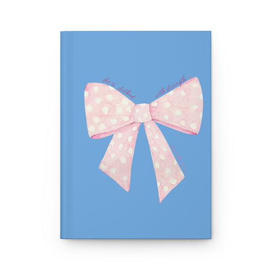 Coquette Cute Hardcover Journal - "Progress Over Perfection" & Inspirational Bow Design - DiRoMi