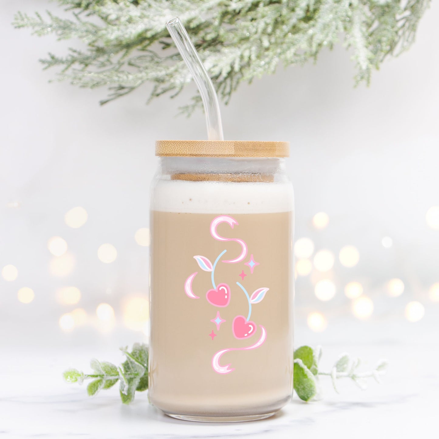 Coquette Glass Tumbler , Glass Can 16oz - DiRoMi