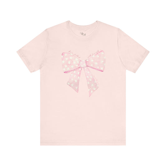 Coquette Polka Dot Bow Tee for Women, Coquette shirt - DiRoMi