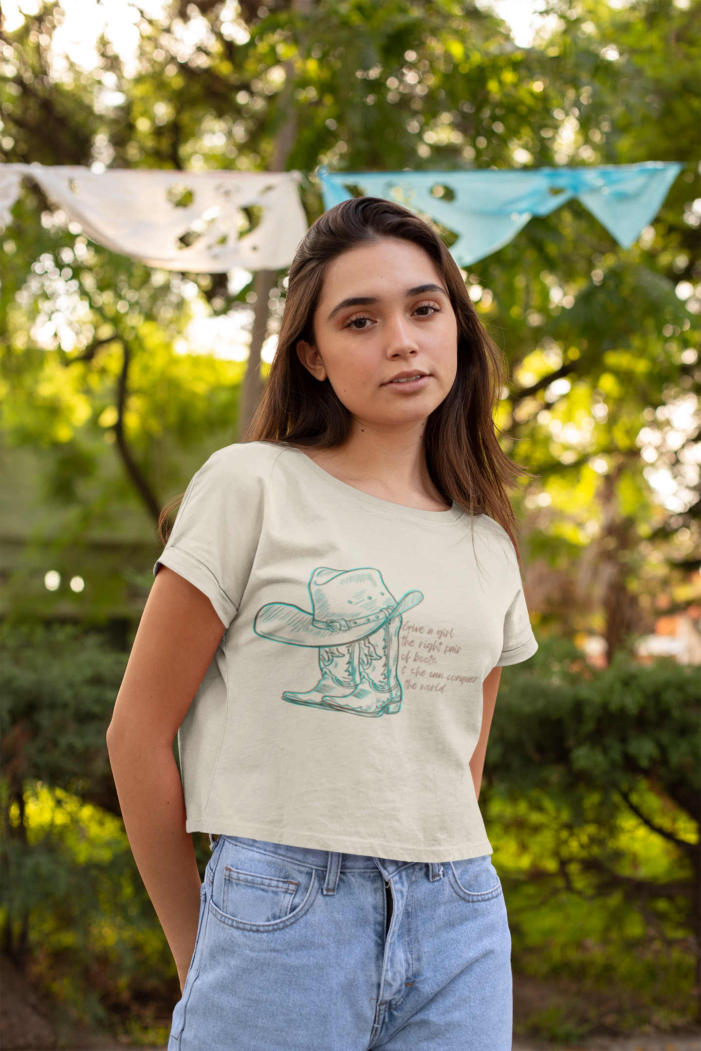 Cowgirl Vibes Women's Boxy Tee - 'Have a Girl' Graphic T-Shirt - DiRoMi