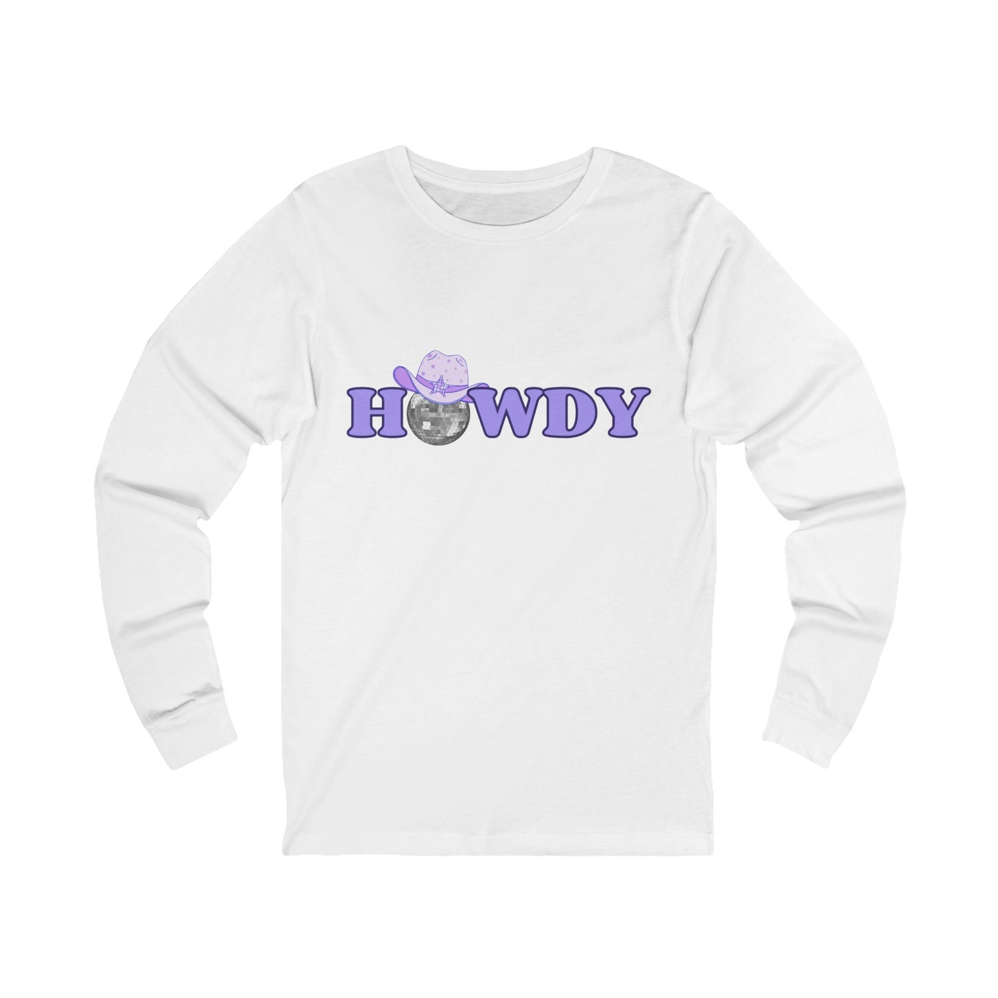 Cute 'Howdy' Long Sleeve Tee – Unisex Jersey Shirt for cowboy style Lovers - DiRoMi