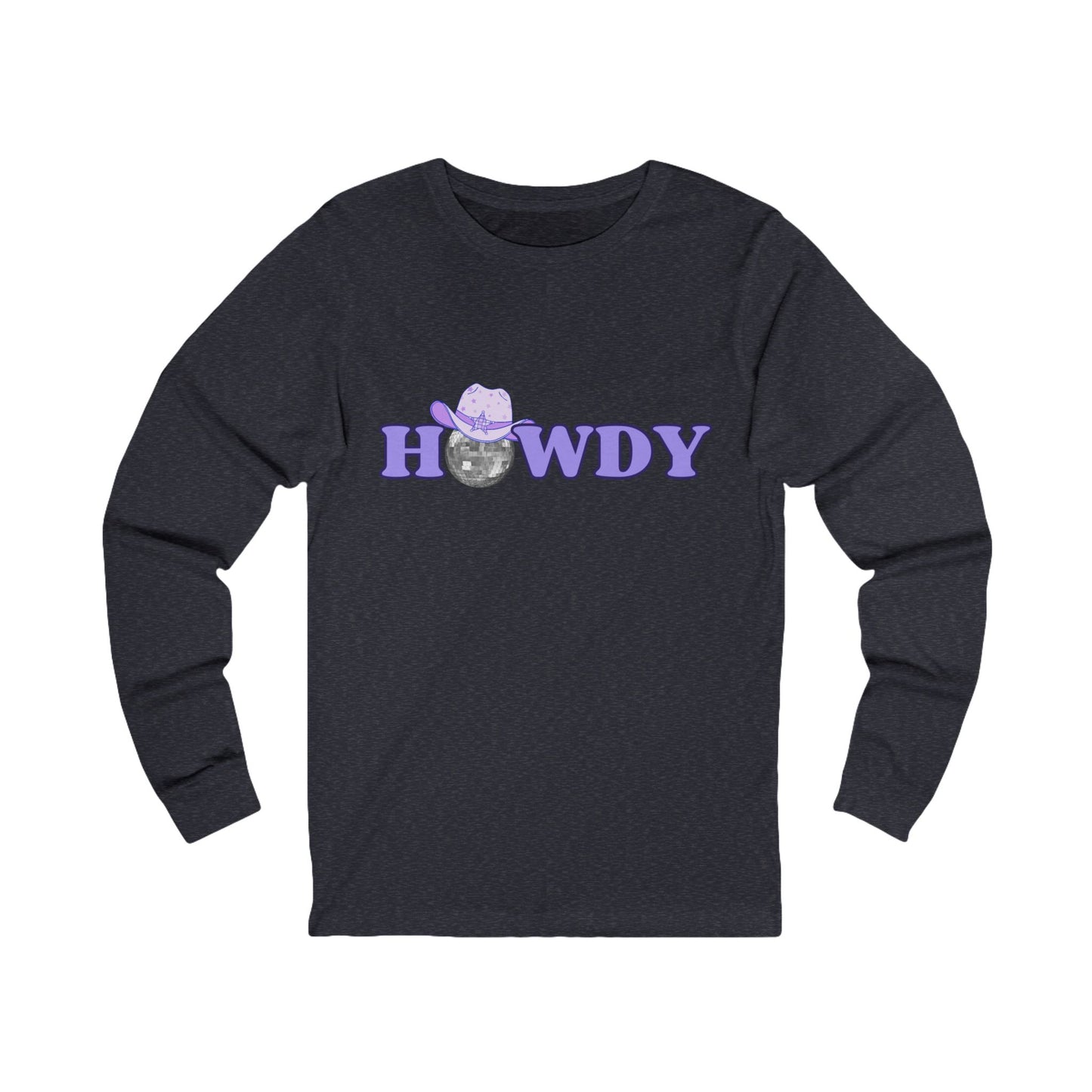Cute 'Howdy' Long Sleeve Tee – Unisex Jersey Shirt for cowboy style Lovers - DiRoMi