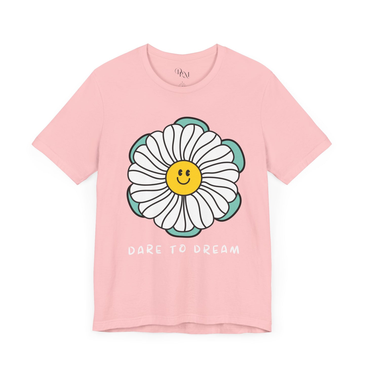Dare to Dream Tee, Short Sleeve Shirt, Floral Motivational Tee for Relaxed Vibes, Great Gift for Friends, Inspirational Clothing, - DiRoMi